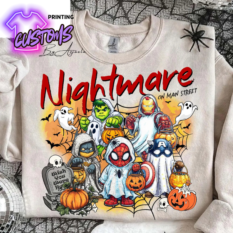 nightmare on elm street spidy crew Halloween-Tshirt